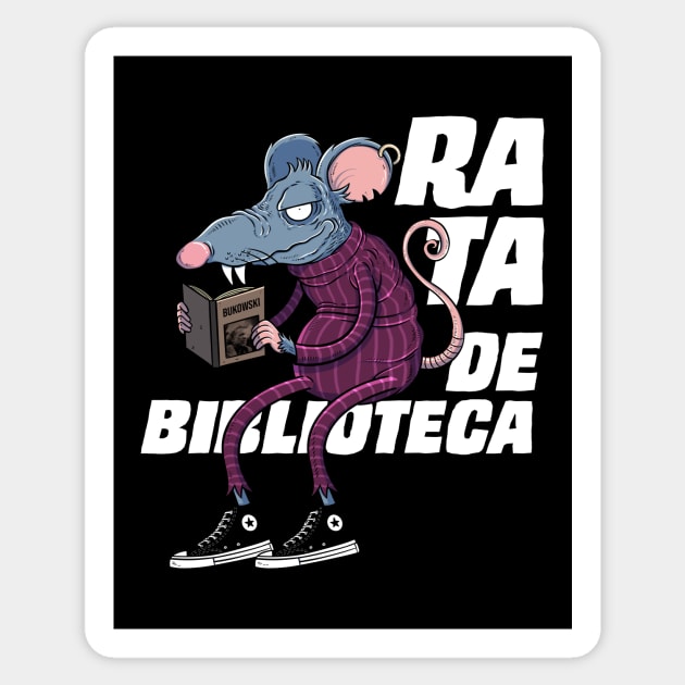It's just a twisted rat that loves Bukowski Sticker by FictionFactory